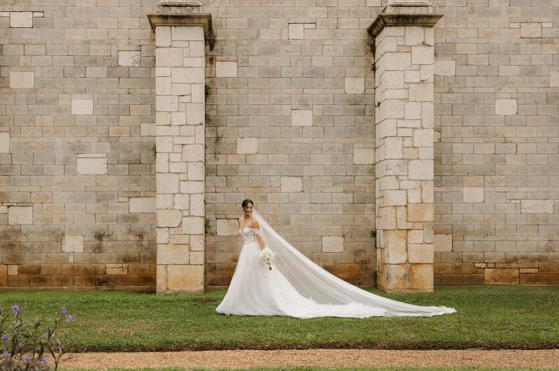 Close-up of bride’s face and makeup at Spanish Monastery Miami