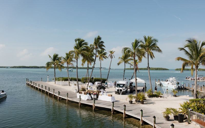 Wide shot of ceremony area at Islamorada Fish Company Florida Keys