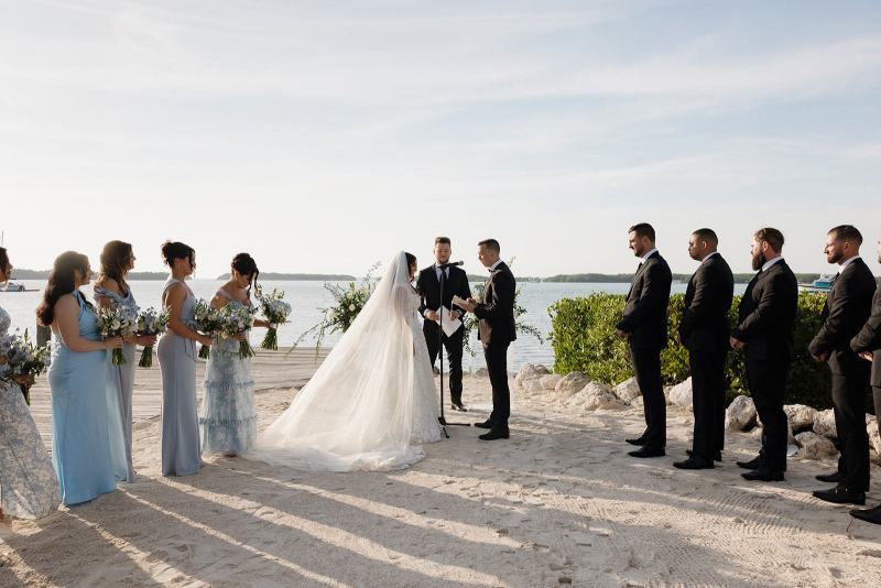 Guests watching first kiss at Islamorada Fish Company Florida Keys