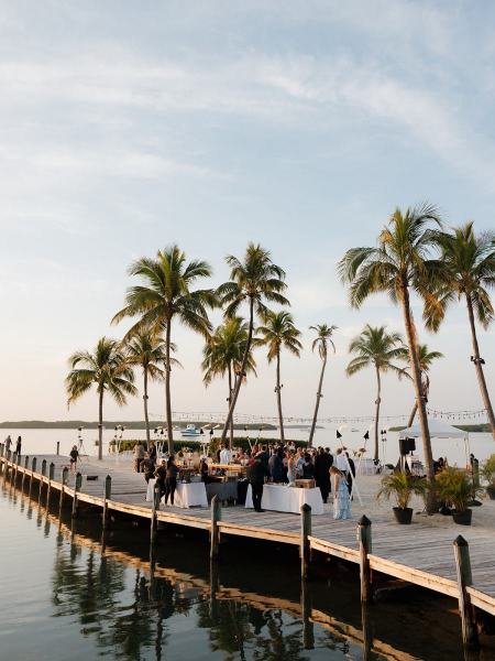 Wide shot of reception tables at Islamorada Fish Company Florida Keys