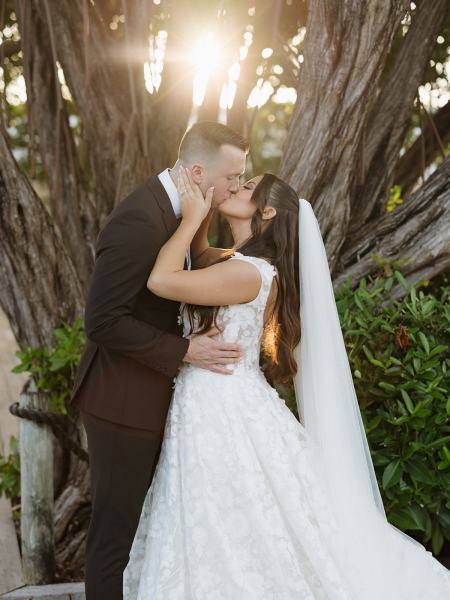 Couple embracing at Islamorada Fish Company Florida Keys