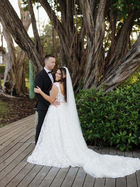 Couple embracing at Islamorada Fish Company Florida Keys