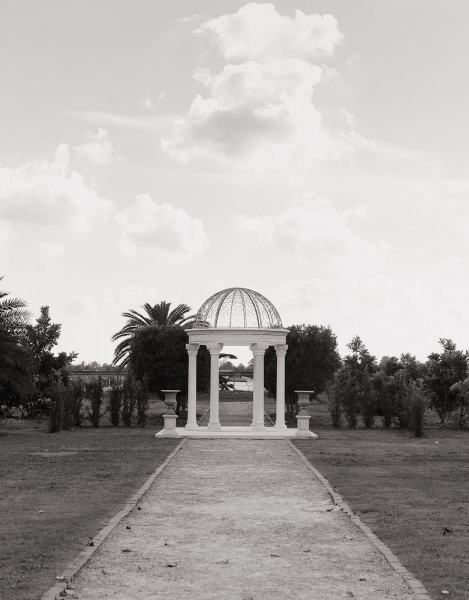 Wide shot of Cinco Farms Miami ceremony setup with chairs and aisle