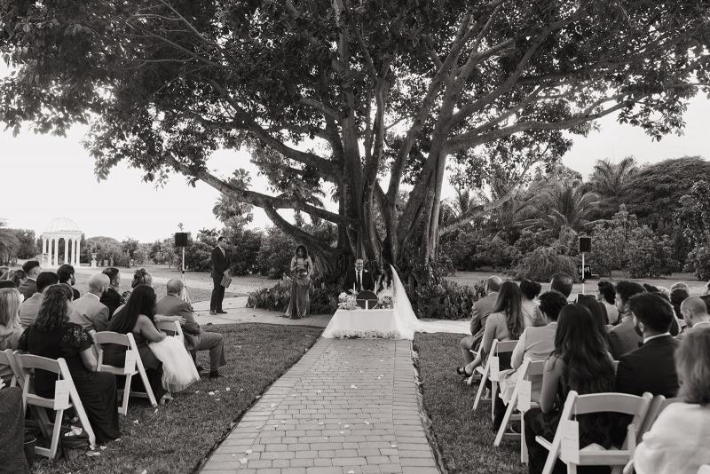 Father giving bride away at Cinco Farms Miami