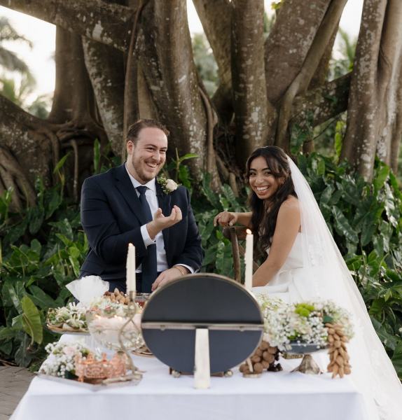 Emotional moment during Cinco Farms Miami wedding ceremony