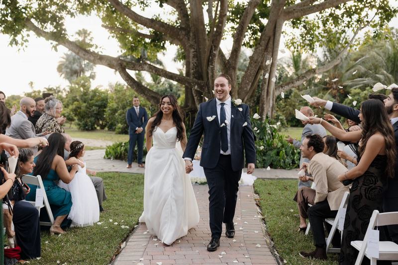 Wide shot of Cinco Farms Miami ceremony setup