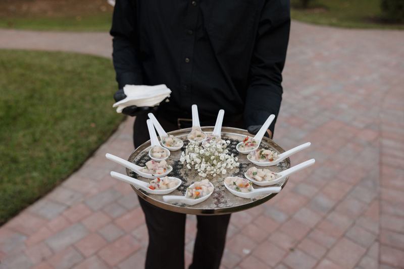 Plated appetizer at Cinco Farms Miami wedding reception