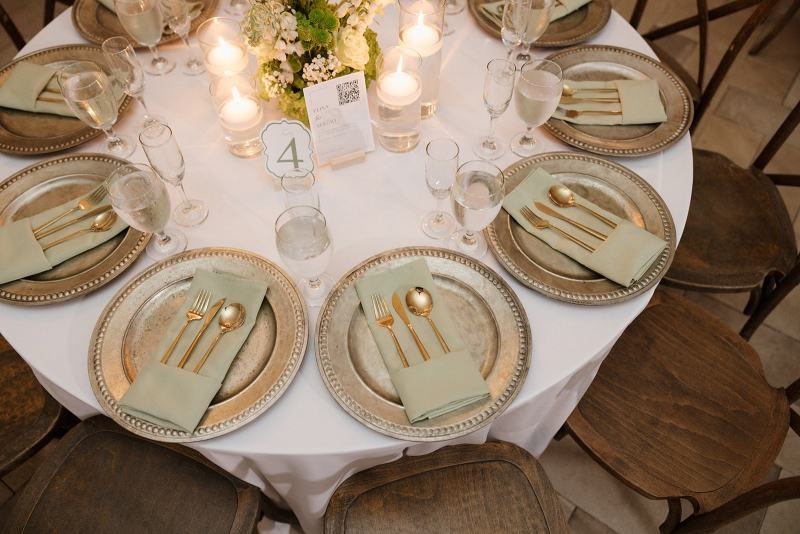 Table number cards with floral accents at Cinco Farms Miami