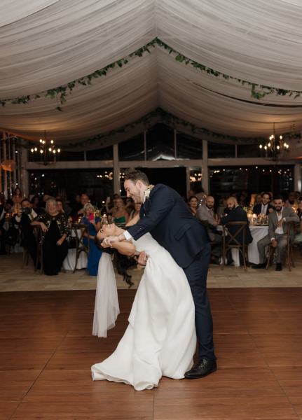 First dance captured with candlelight at Cinco Farms Miami