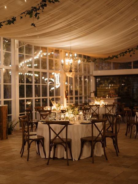 Outdoor reception candles with lanterns at Cinco Farms Miami
