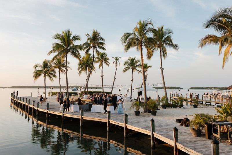Wide shot of reception tables at Islamorada Fish Company Florida Keys