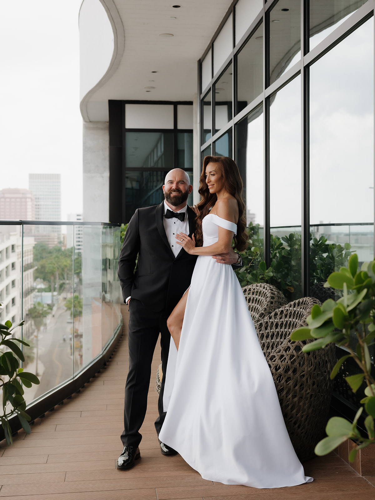 Elegant bride and groom portraits at The Ben in West Palm Beach